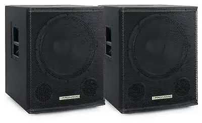 Kaufen DJ PA 15  Aktiv Subwoofer Lautsprecher 300 Watt RMS Bass Box Verstärker 2x Set • 490€
