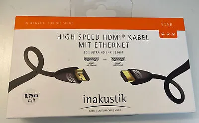 Kaufen High Speed HDMI Inakustik Star Kabel Ethernet Ultra HD 4K 0,75m*NEU&OVP* • 8.59€