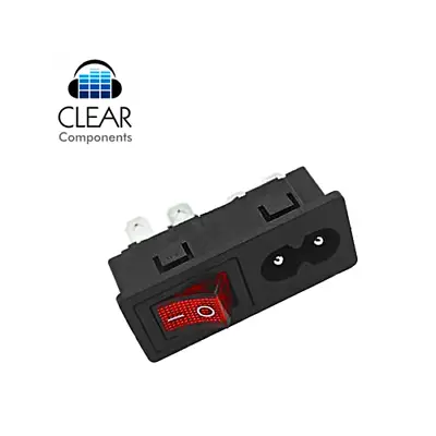 Kaufen KleingerÄte-einbau-buchse Stecker Iec Socket C7 C8 Schalter - Hifi-highend-audio • 3.45€
