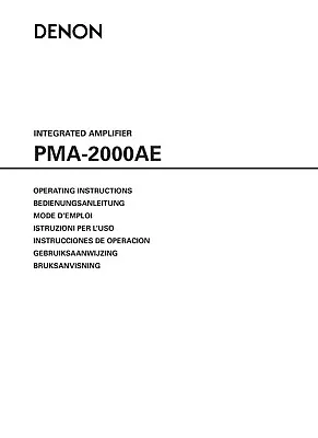 Kaufen Bedienungsanleitung-Operating Instructions Für Denon PMA-2000 AE  • 14€
