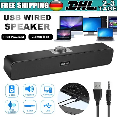 Kaufen Multimedia Speaker Boxen Lautsprecher Für PC Laptop Notebook USB HIFI Subwoofer • 17.99€