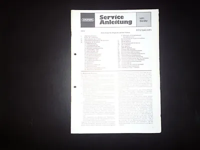 Kaufen Original Service Manual Schaltplan Grundig RTV 1040 HIFI • 12.50€