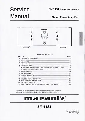 Kaufen Service Manual-Anleitung Für Marantz SM-11 S1  • 14€