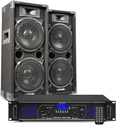 Kaufen ✔️ MP3 DJ Set PA Anlage DJ Boxen Set✔️1600W Und 700W Verstärker Mit Bluetooth ✔️ • 644.40€