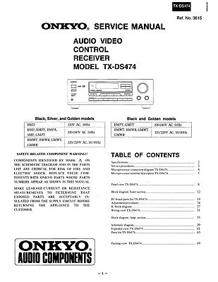 Kaufen Service Manual-Anleitung Für Onkyo TX-DS474  • 12€
