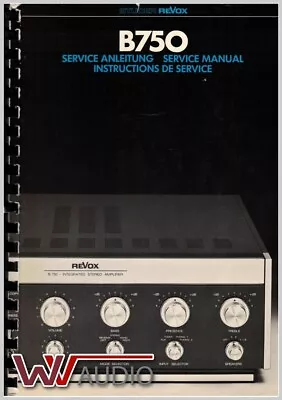 Kaufen Studer Revox B750 Service Anleitung Service Manual . Original No Copy!! • 60€