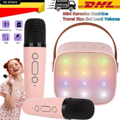 Kaufen Profi Karaoke Set Anlage Bluetooth Karaoke Lautsprecher Machine +2Mikrofonen • 22.99€