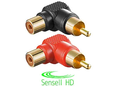 Kaufen Sensell Cinch Winkel Adapter 90° RCA Buchse Kupplung Stecker Verbinder HiFi  • 4.50€