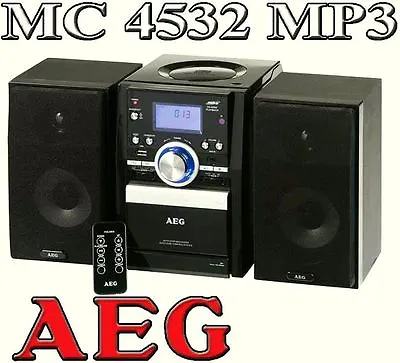 Kaufen AEG 4432 Stereo Anlage CD MP3 Player USB IN Musik Radio Kassettendeck Ton Mängel • 24.95€