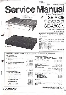Kaufen Technics  Service Manual Für SE-A 808/K  Copy • 11.50€