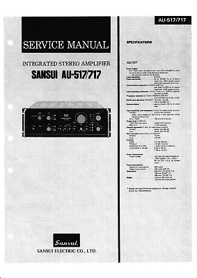 Kaufen Service Manual-Anleitung Für Sansui AU-517,AU-717 • 10€
