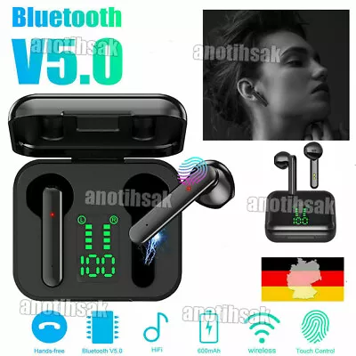Kaufen TWS Kopfhörer Bluetooth 5,1 Wireless Touch Control In-Ear Ohrhörer HiFi Headset • 12.99€