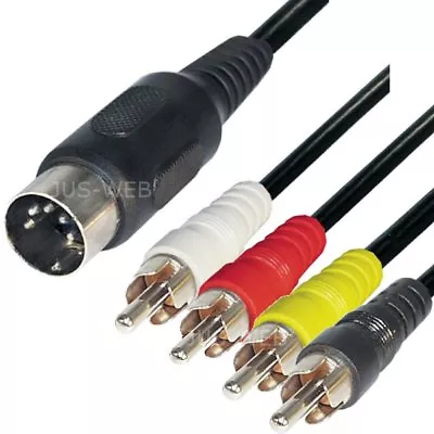 Kaufen Audio Kabel 1,5m 5-pol DIN Stecker 4 Cinch Stecker IN OUT Dioden Adapter Kdk • 4.99€