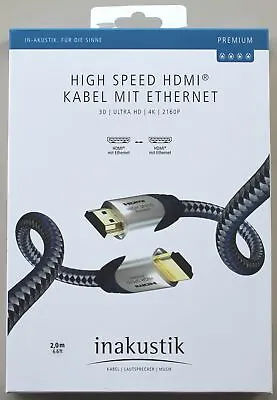 Kaufen Inakustik Premium II HDMI 2.0B Kabel Mit Ethernet  2160p 4K HDCP 2.2 / 3m • 39.90€