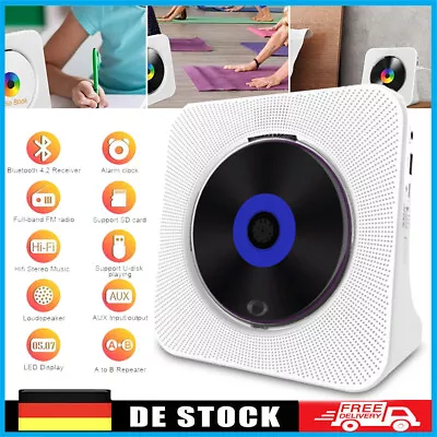 Kaufen CD Player Tragbar Mit Bluetooth HiFi Lautsprecher Fernbedienung FM-DAB AUX Radio • 45.99€
