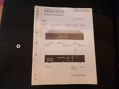Kaufen Original Service Manual Schaltplan Kenwood GE89/5020 • 12.50€