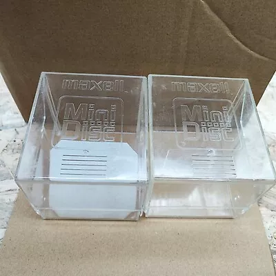 Kaufen 2x Maxell MiniDisc Box Case Für 10 MDs Transparent Regal Box Rack Minidisc TOP • 22.99€