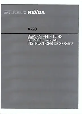 Kaufen Revox  Service Manual Für A 720 Mehrsprachig Copy • 11.50€