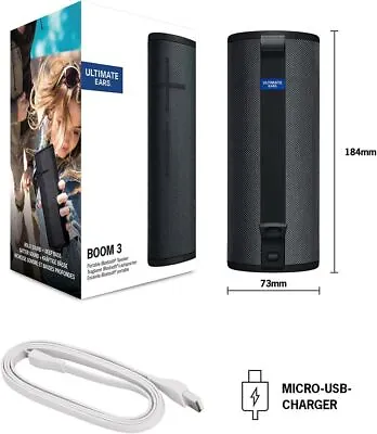 Kaufen Ultimate Ohrenausleger 3 Tragbarer Bluetooth Lautsprecher Wasserdicht Tiefe Basis - Schwarz • 119.03€