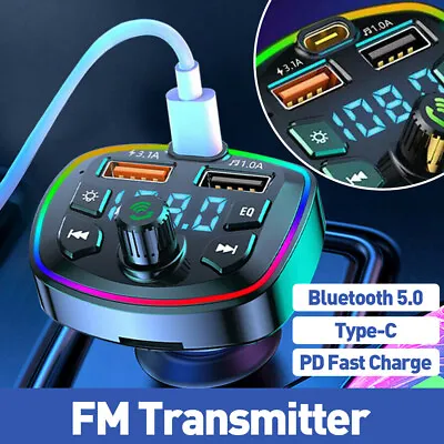 Kaufen Bluetooth 5.0 FM Transmitter Auto Radio Adapter Freisprecheinrichtung KFZ 3 USB • 8.99€