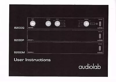 Kaufen Audiolab User Instructions Bedienungsanleitung Für 8200 Q /P /M Copy • 15.50€