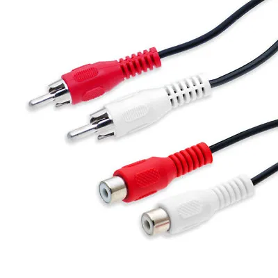 Kaufen Cinch Kabel Audio Anschlusskabel 2x Cinch Stecker > 2x Cinch Buchse RCA Kabel 5m • 4.99€