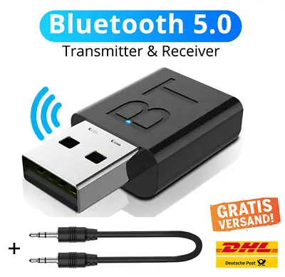 Kaufen 2in1 Bluetooth Adapter Sender + Empfänger USB 3,5mm Klinke TV PC AUX Audio 5.0 ✅ • 6.90€