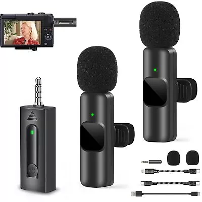 Kaufen Wireless Lavalier Microphone Vlog Live Stream For Phone Android IPhone Ipad 2Mic • 21.99€