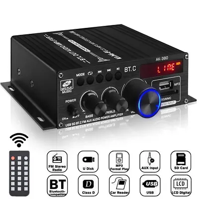 Kaufen Audio Bluetooth 5.0 HiFi-Verstärker Empfänger 2Kanal Power Amplifier Subwoofer • 23.89€