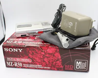 Kaufen Rekorder Walkman Minidisc Vintage Sony Md MZ-R50 Silber Mit Box • 318.97€
