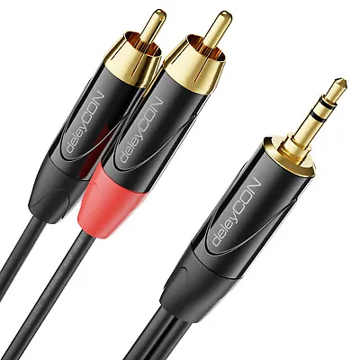 Kaufen 2m AUX Audiokabel TRS 3,5mm Klinke Stecker Auf 2x Cinch RCA Stecker Audio Kabel • 5.99€