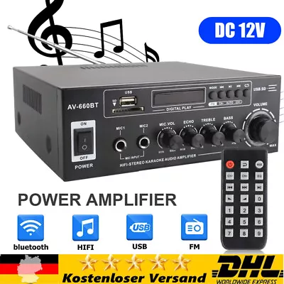 Kaufen 3000W Stereo Verstärker Bluetooth Digital Power FM HiFi Audio Amplifier 12V/230V • 32.99€
