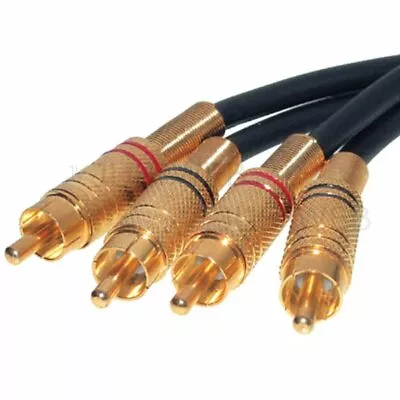 Kaufen 0,5m Audio Kabel High End Cinch 2x Vergoldete Metall Stecker RCA Zugentlastung • 6.35€