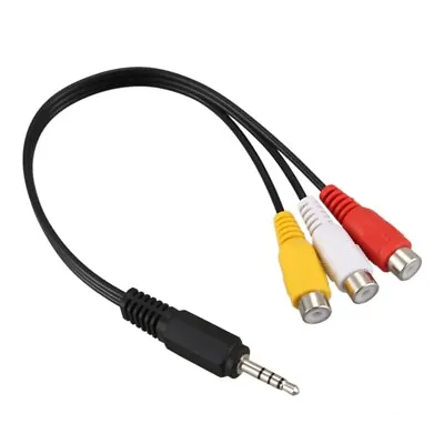 Kaufen 3.5 Mm Stecker Auf 3 Cinch-Buchse Audio Video Kabel 22cm O7R7 • 4.22€