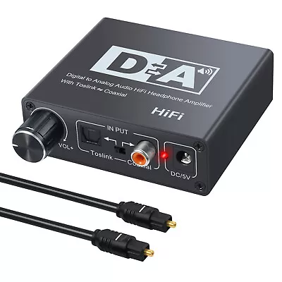 Kaufen Digital To Analog Audio HiFi Head Phone Amplifier Converter Box Toslink Coaxial • 17.68€