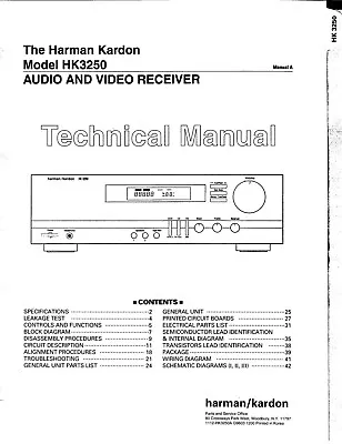 Kaufen Service Manual-Anleitung Für Harman Kardon HK 3250  • 15€