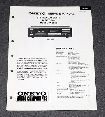Kaufen Onkyo TA-2820 - Original Service Manual / Reparaturanleitung • 7.95€
