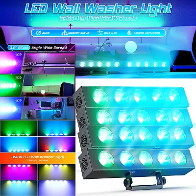 Kaufen 4Stk 150W Wallwasher Licht 5 COB LED RGBW DMX DJ Show Bar Bühnenlicht Partylicht • 228.47€