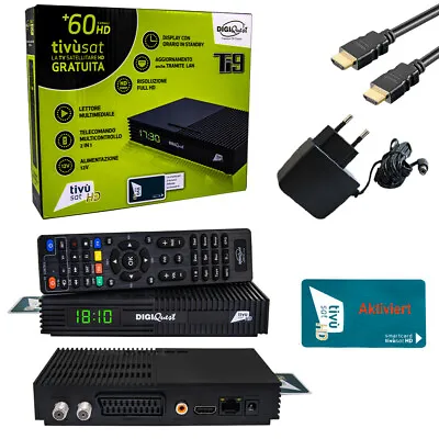 Kaufen Digital Tivusat HD Satelliten Receiver Digiquest Ti9 + Aktivierte Smartcard Full • 126.90€