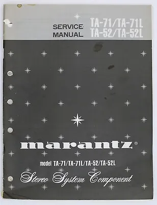 Kaufen Original Marantz TA-71 TA-71L TA-52/52L Service-Manual/Diagram/parts List O126 • 16.90€