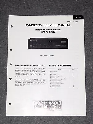 Kaufen Onkyo A-8220 - Original Service Manual / Reparaturanleitung • 7.95€