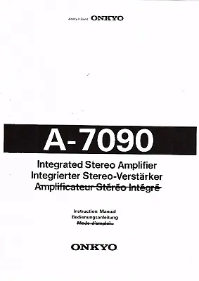 Kaufen Onkyo  Bedienungsanleitung User Manual Owners Manual  Für A- 7090  Copy • 11.50€