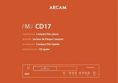 Kaufen Arcam CD17 - CD-Player - Bedienungsanleitung - BENUTZERHANDBUCH  • 6.72€