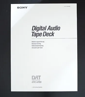 Kaufen Original SONY DTC-57ES DAT-TapeDeck Bedienungsanleitung / User Manual !! NEU !! • 29.90€