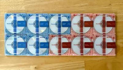 Kaufen 10x Sony Minidisc 74 Gebraucht Inkl. Hüllen + Neue Sony Label Sparkling Serie 1 • 10.50€