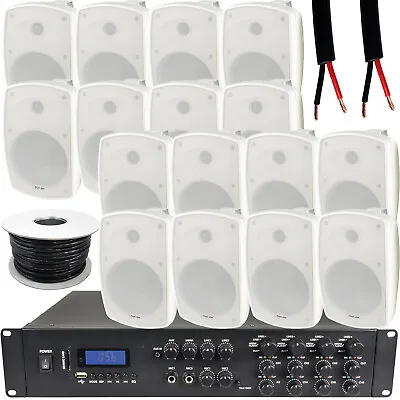 Kaufen 1600W LAUT Outdoor Bluetooth System 16x Weiß Lautsprecher Wetterfest Musik Player • 1,667.05€