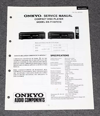 Kaufen Onkyo DX-7110 / DX-7210 - Original Service Manual / Reparaturanleitung • 7.95€