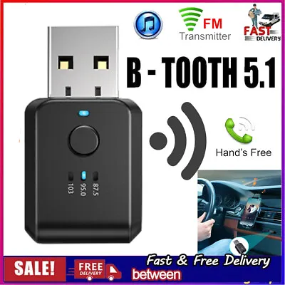 Kaufen USB Bluetooth 5.0 Wireless Auto FM Transmitter Aux Stereo Audio Receiver Adapter • 7.13€