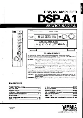 Kaufen Service Manual-Anleitung Für Yamaha DSP-A1  • 17€