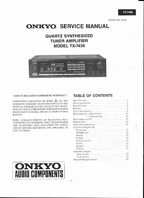 Kaufen Onkyo Service Manual Für TX-7430 Copy • 7.50€